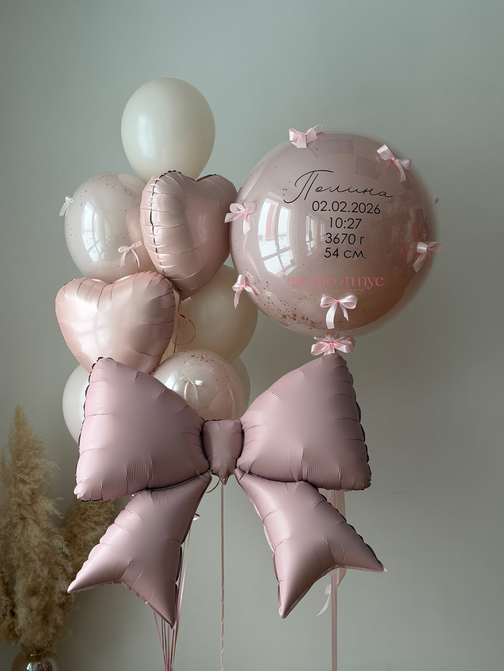 Soft Pink Balloons NYC | Baby Shower & 1st Birthday Balloons | Air Moon NYC