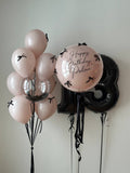 Personalized Birthday Balloon Set NYC | Blush Pink & Black Balloon Bouquet