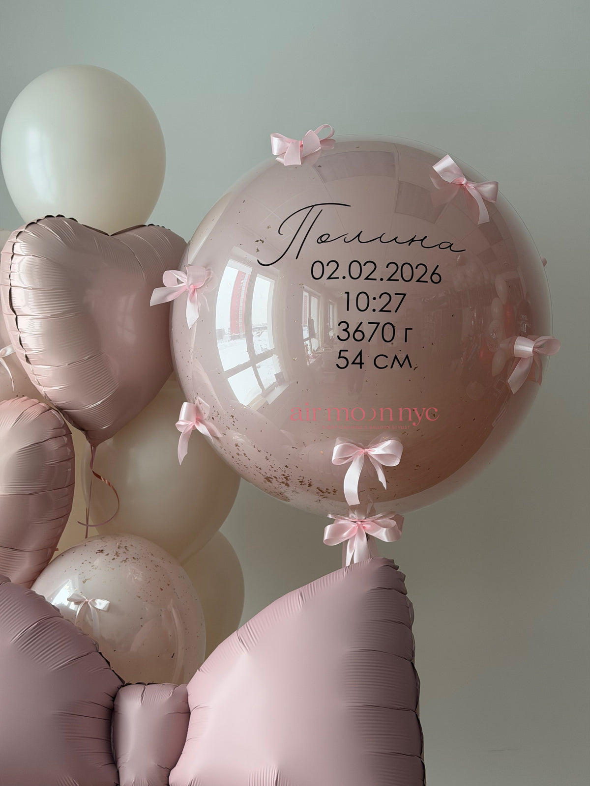 Soft Pink Balloons NYC | Baby Shower & 1st Birthday Balloons | Air Moon NYC