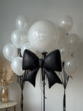 Elegant Pearl White & Black Balloons for Her NYC | Personalized Balloon Bouquet | Air Moon NYC