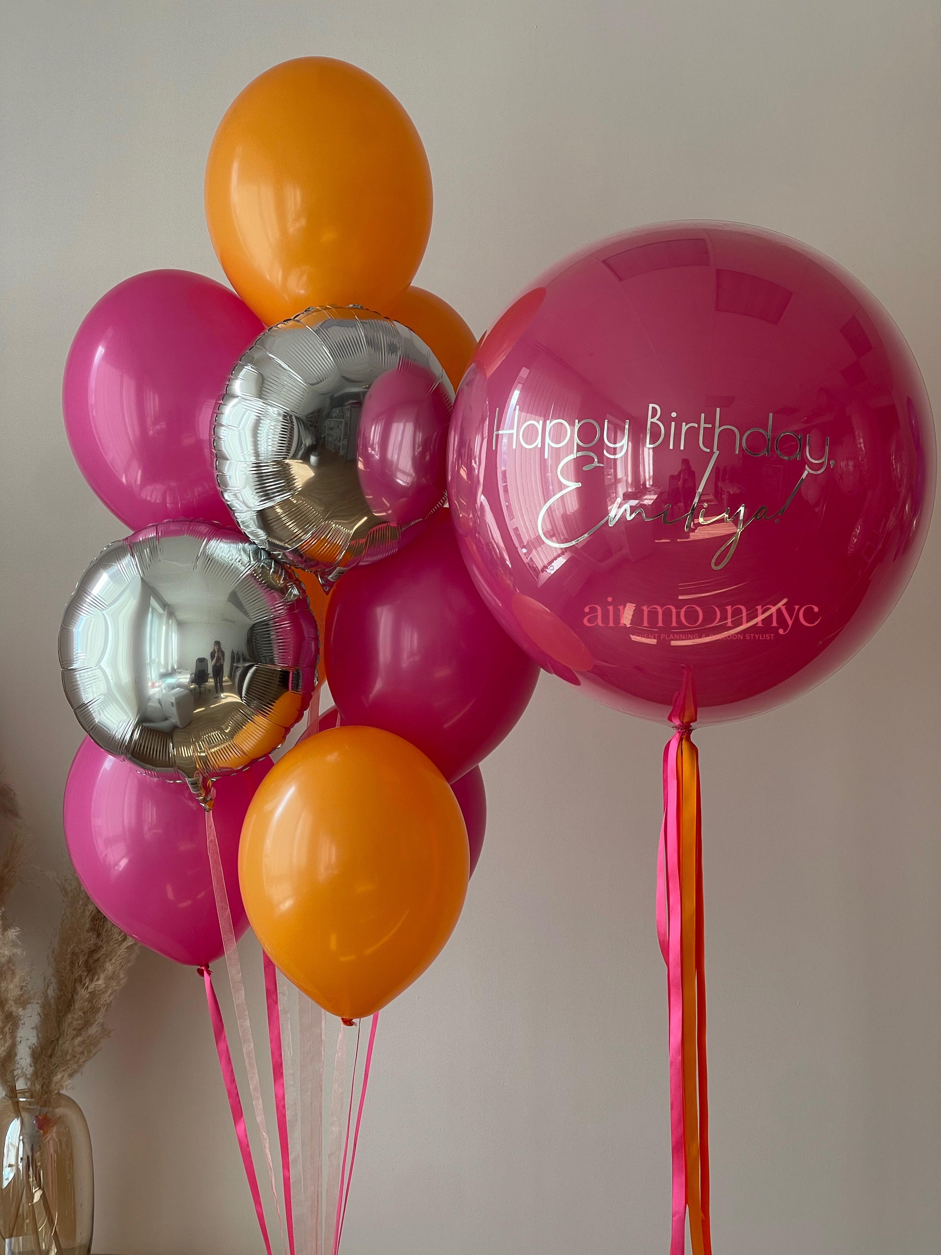 Personalized Birthday Balloon Bouquet – Hot Pink – NYC