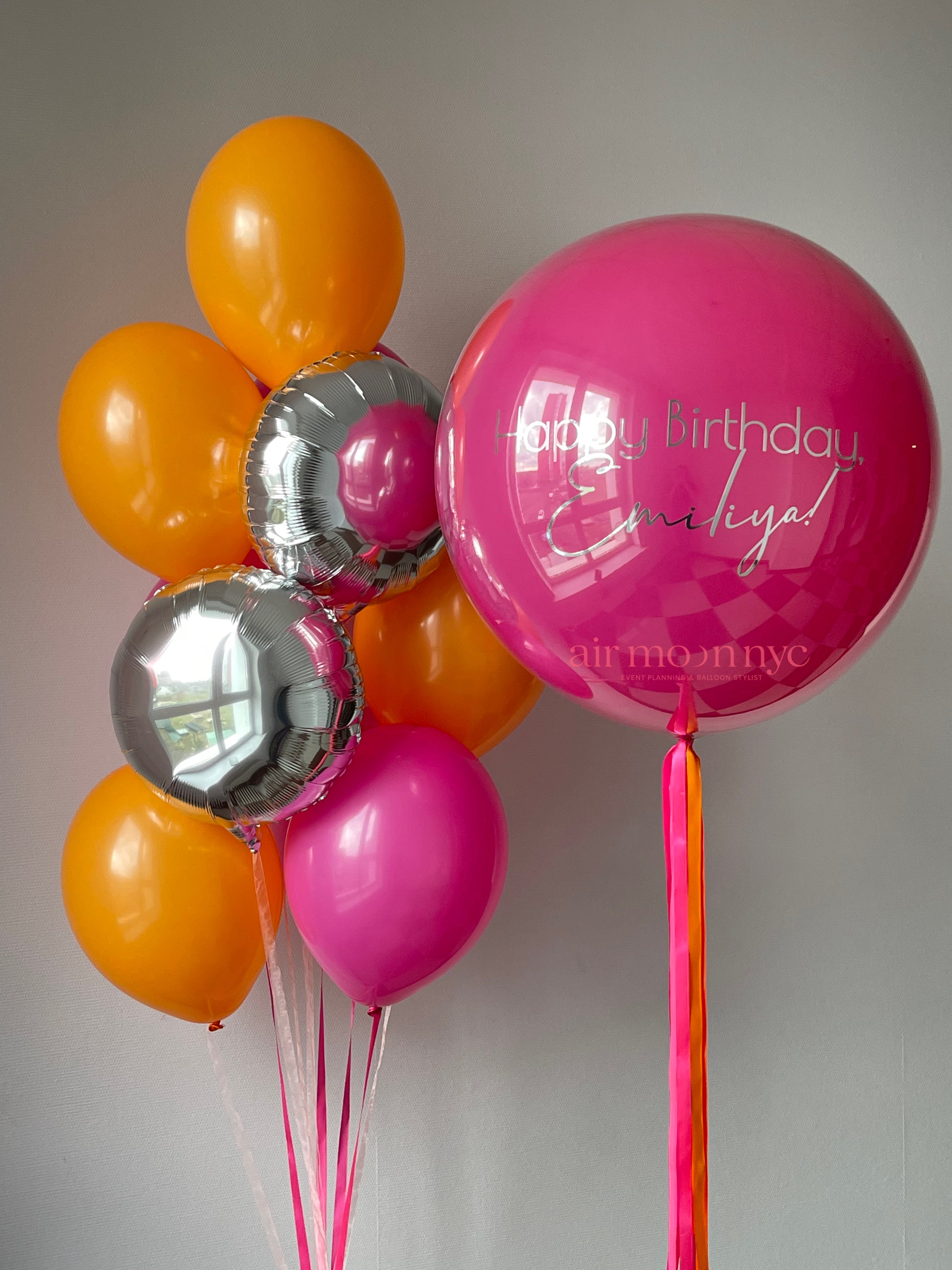 Personalized Birthday Balloon Bouquet – Hot Pink – NYC