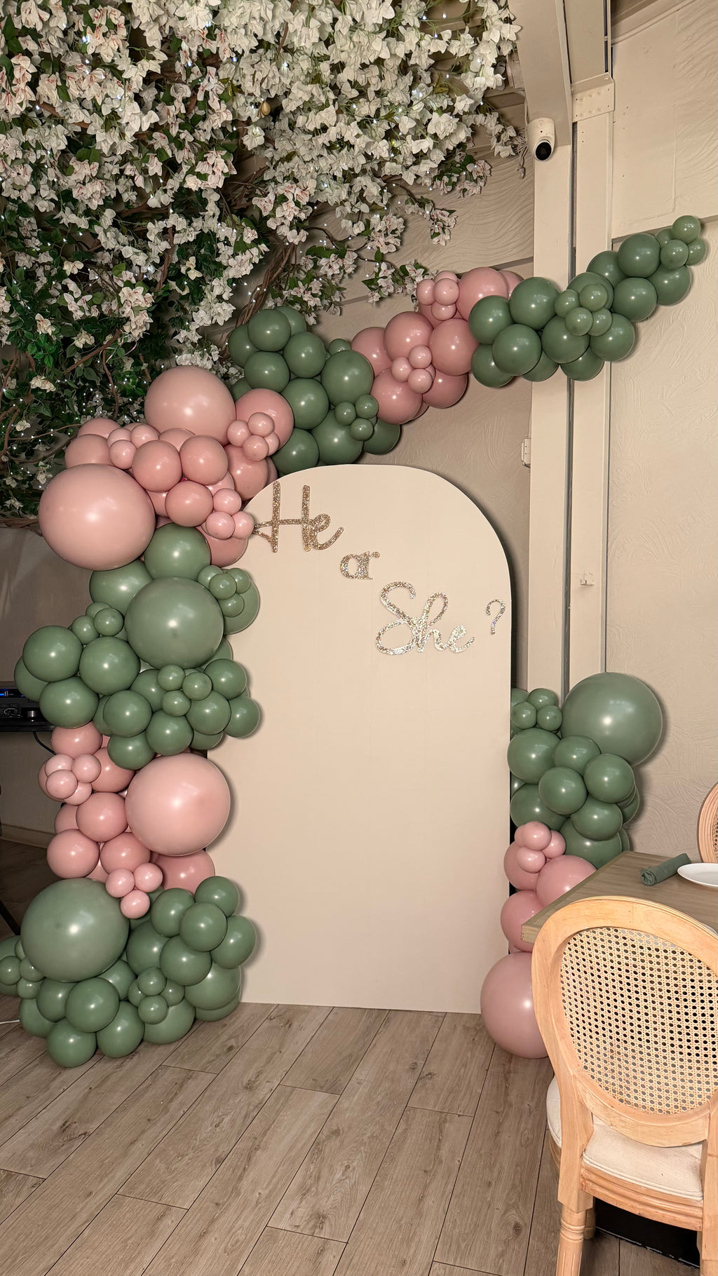 Gender Reveal Balloon Backdrop NYC | Custom He or She Event Decor