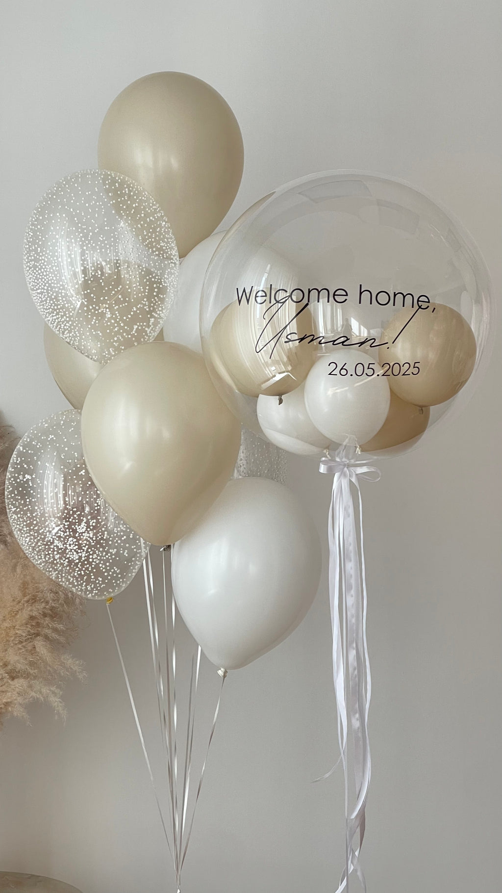 Personalized Neutral Helium Balloon Set with Bobo - NYC
