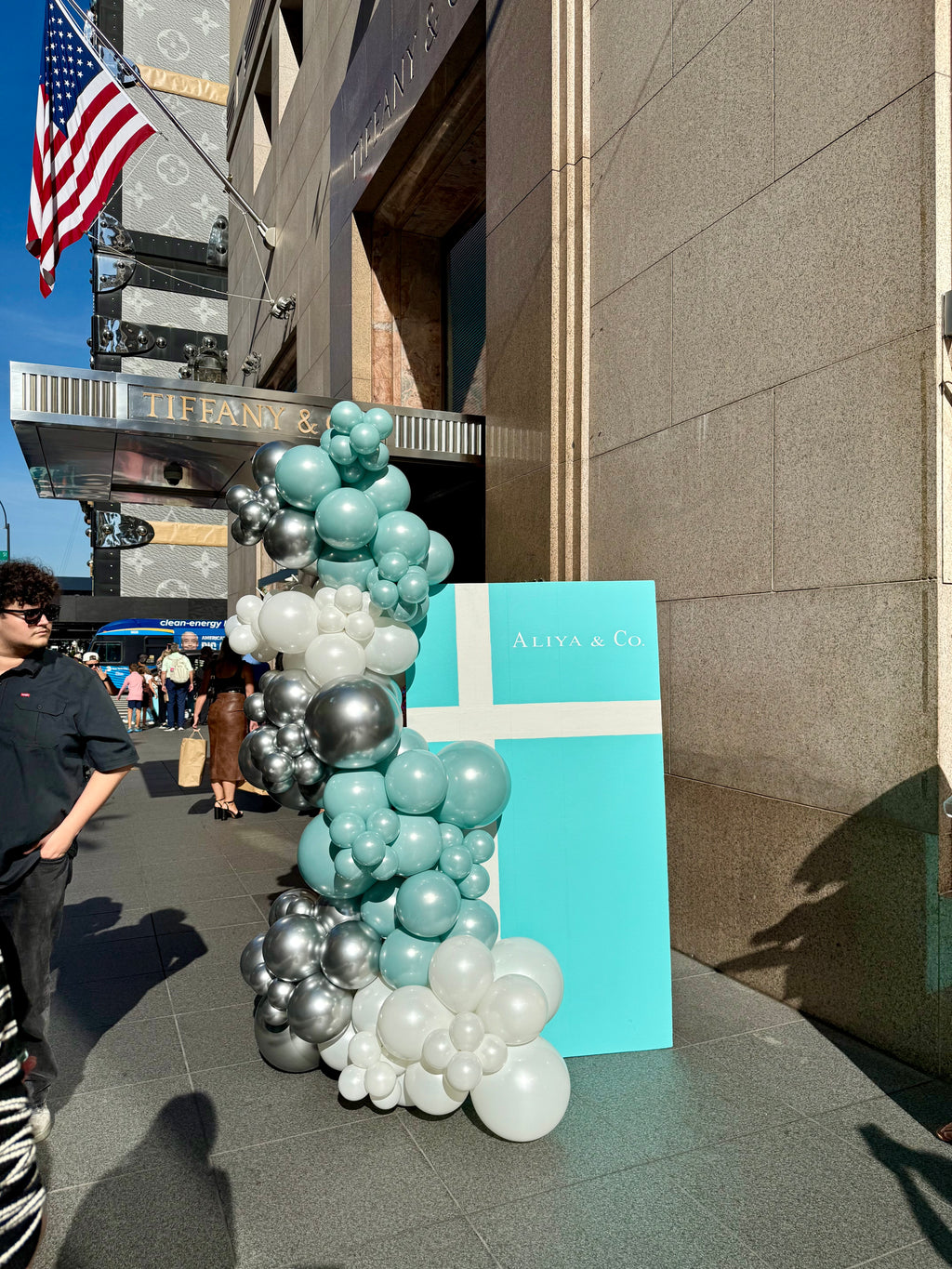 Tiffany Blue Bridal Shower Balloon Backdrop NYC | Budget Friendly Event Decor