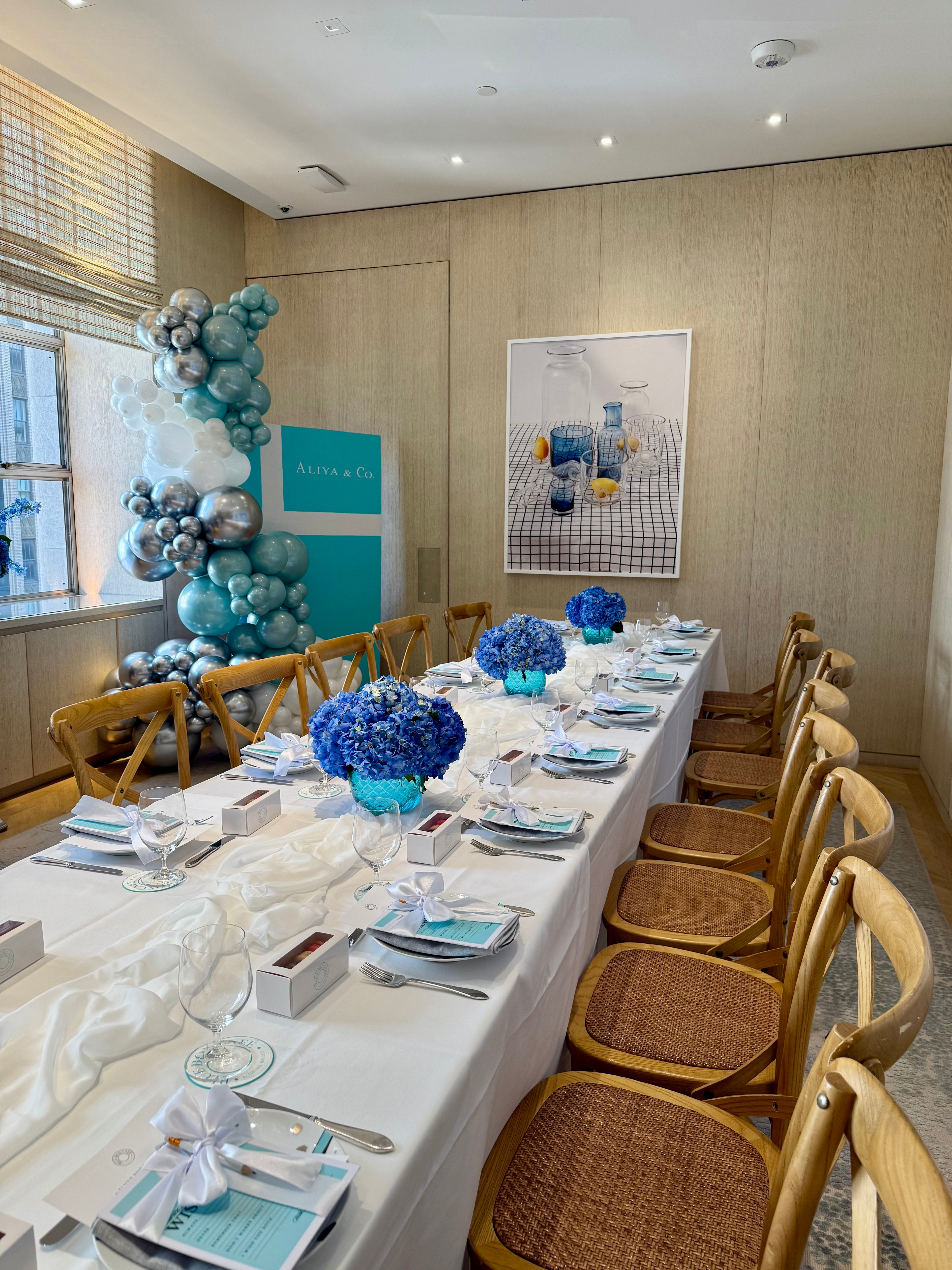 Tiffany Blue Bridal Shower Balloon Backdrop NYC | Budget Friendly Event Decor