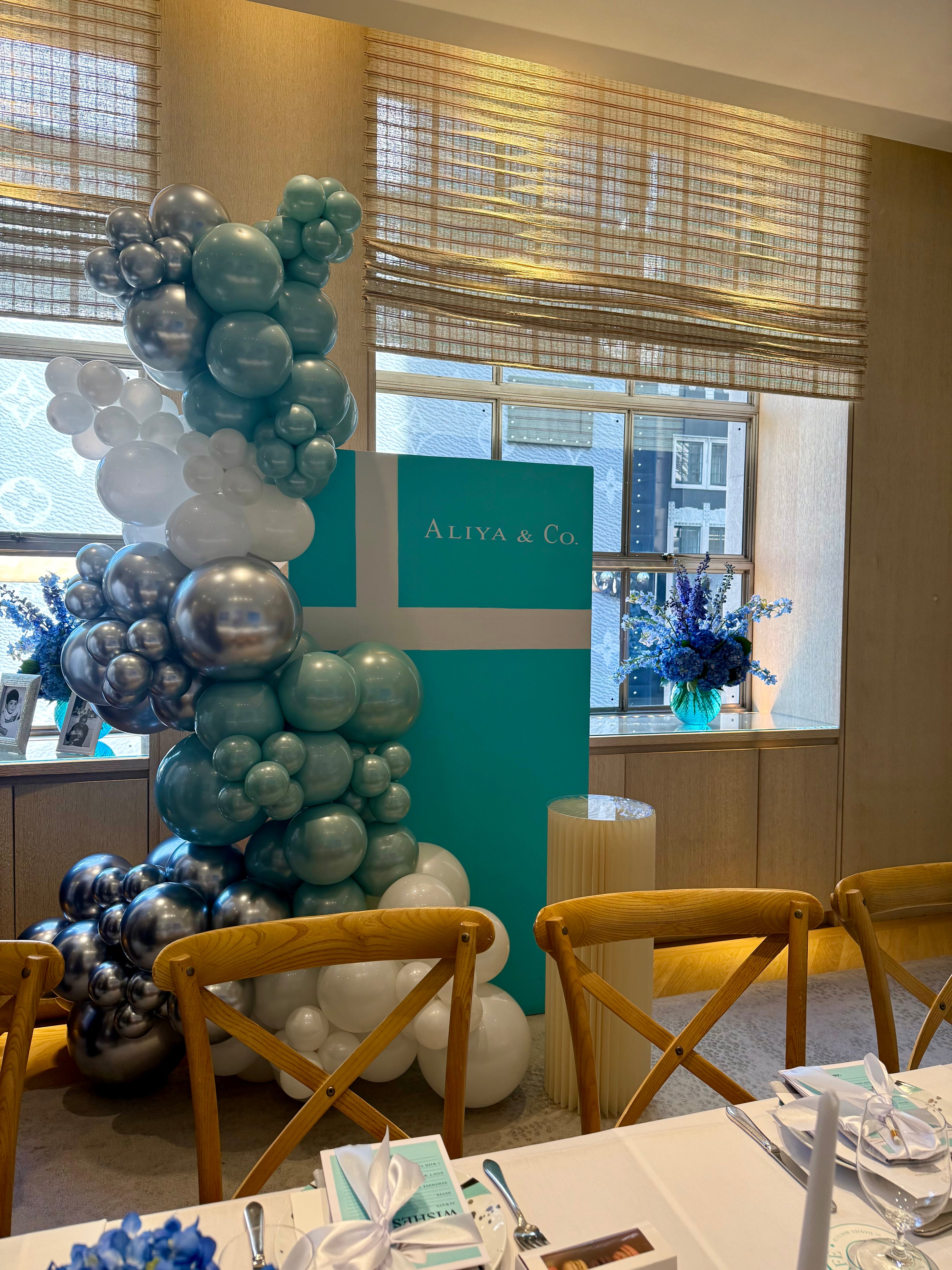 Tiffany Blue Bridal Shower Balloon Backdrop NYC | Budget Friendly Event Decor
