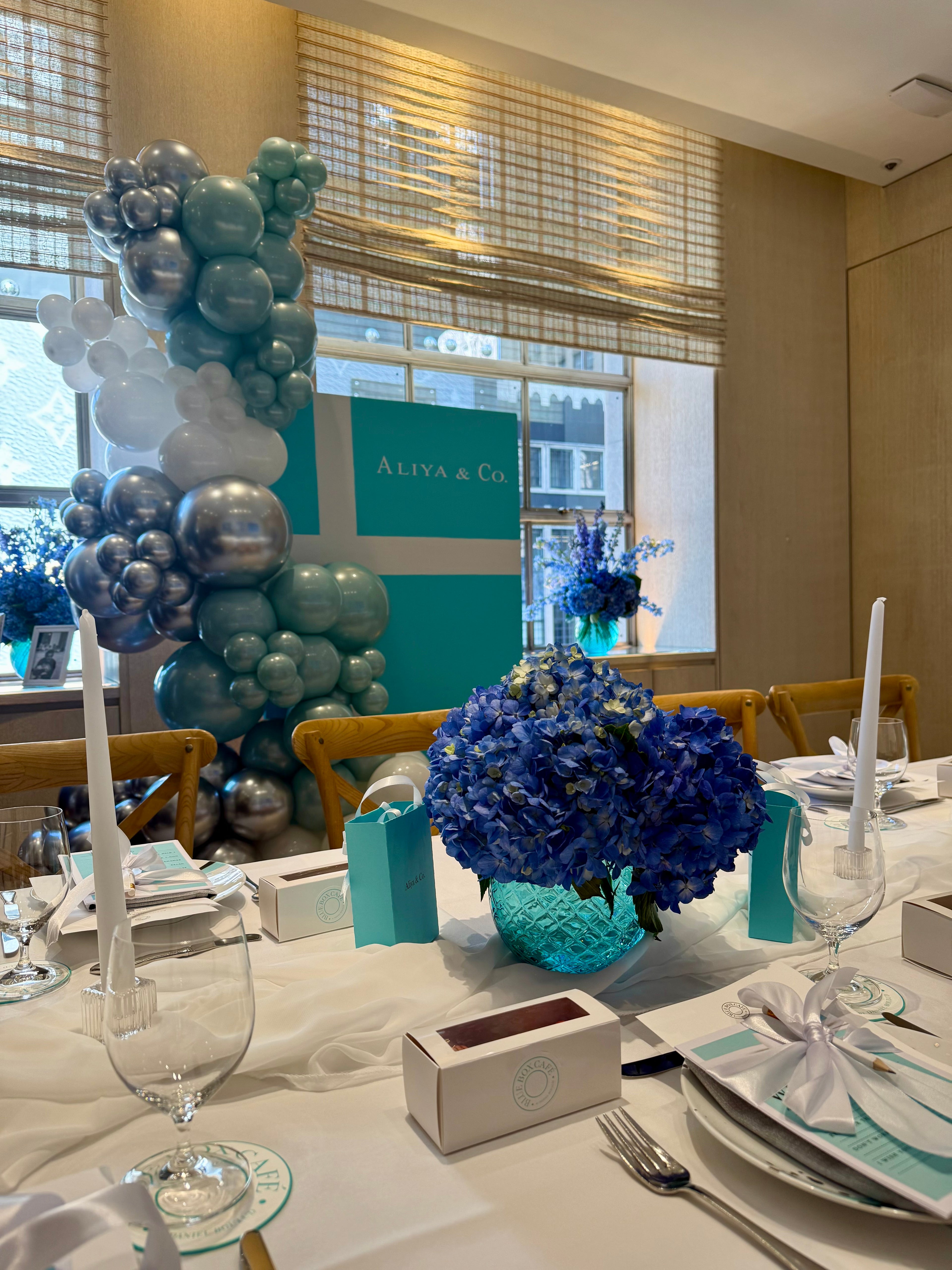 Tiffany Blue Bridal Shower Balloon Backdrop NYC | Budget Friendly Event Decor