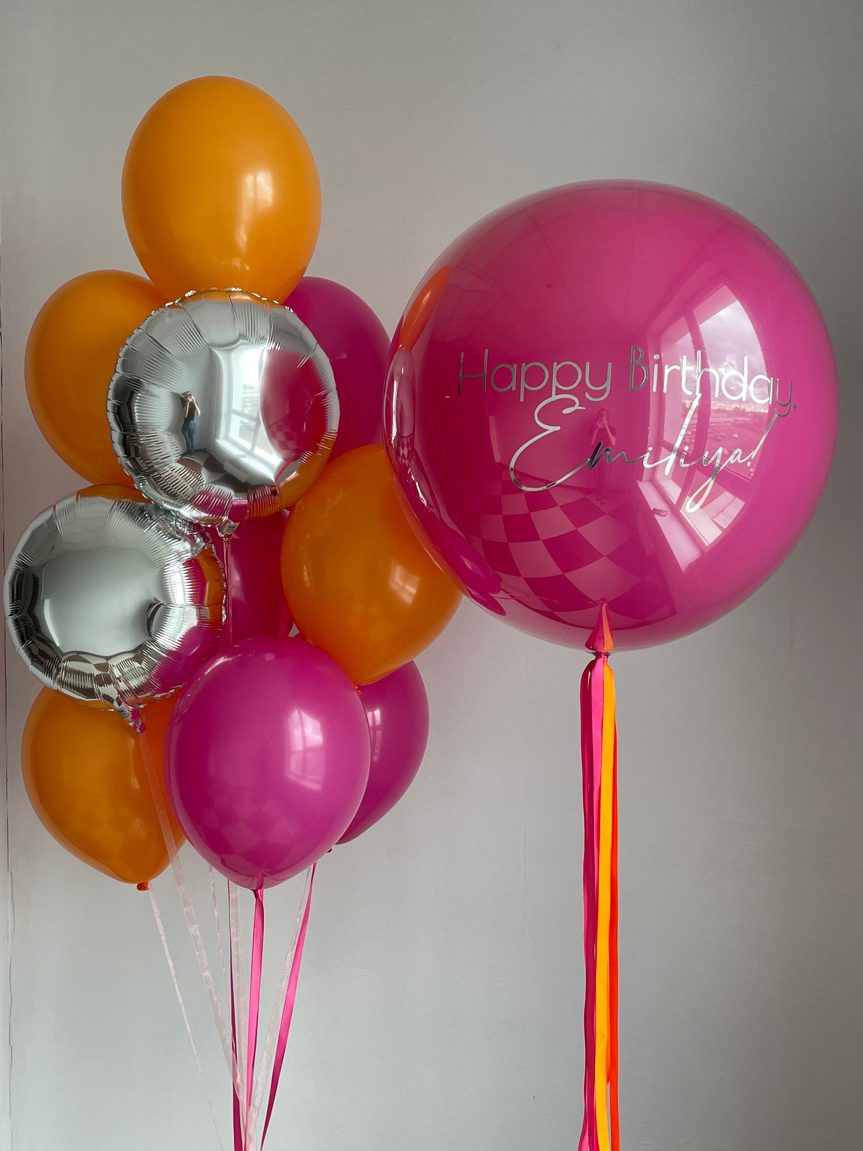Personalized Birthday Balloon Bouquet – Hot Pink – NYC