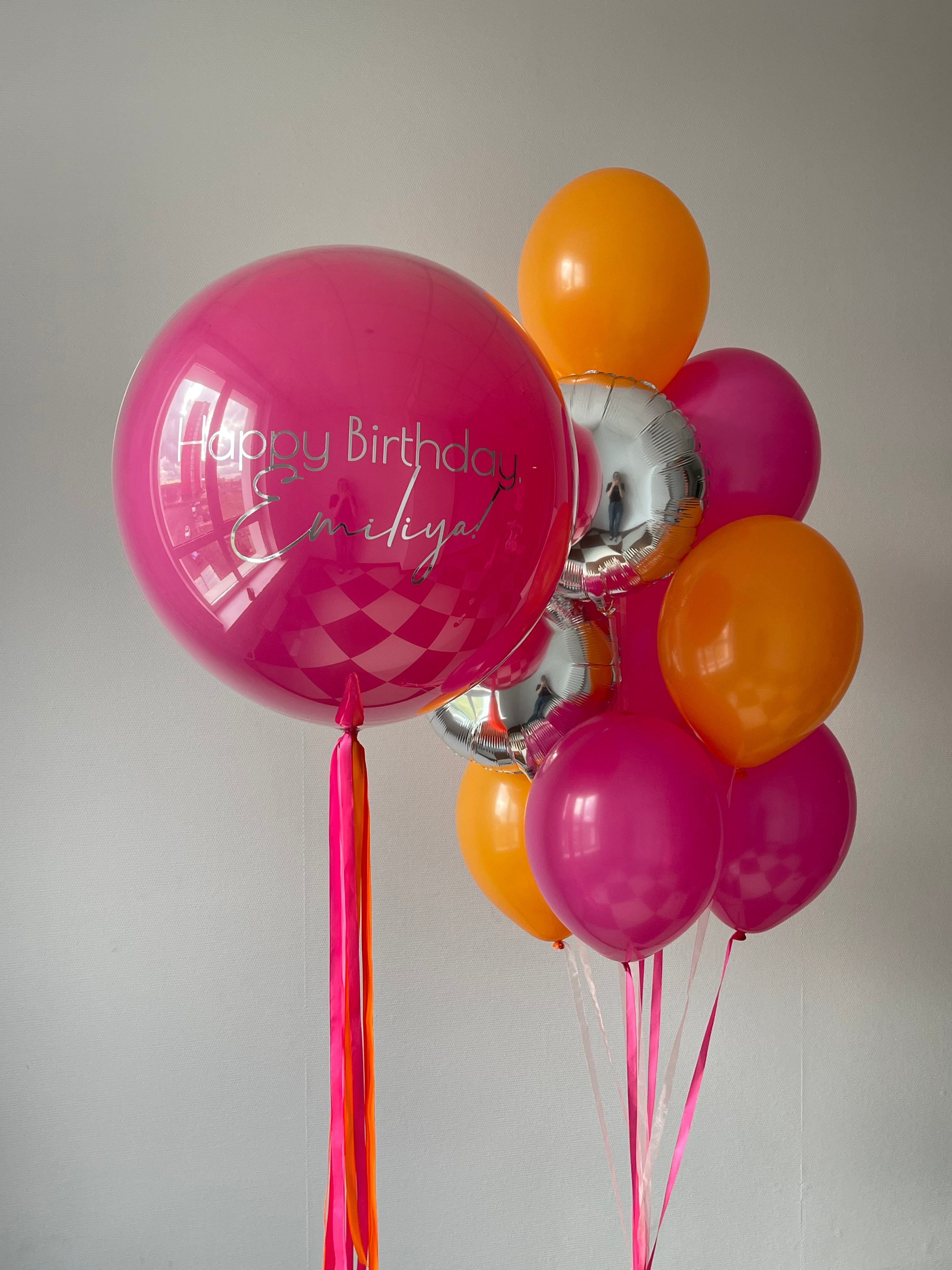 Personalized Birthday Balloon Bouquet – Hot Pink – NYC