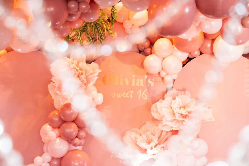 Luxury Sweet 16 Balloon Installation in NYC | Hanging Balloon Garlands