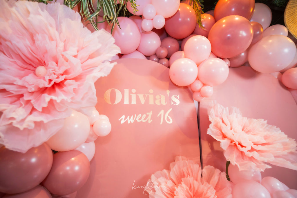 Luxury Sweet 16 Balloon Installation in NYC | Hanging Balloon Garlands