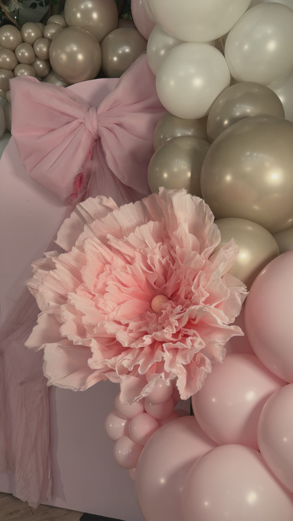 Luxury Pink Baby Shower Balloon Backdrop NYC | First Birthday & Welcome Baby Decor BROOKLYN