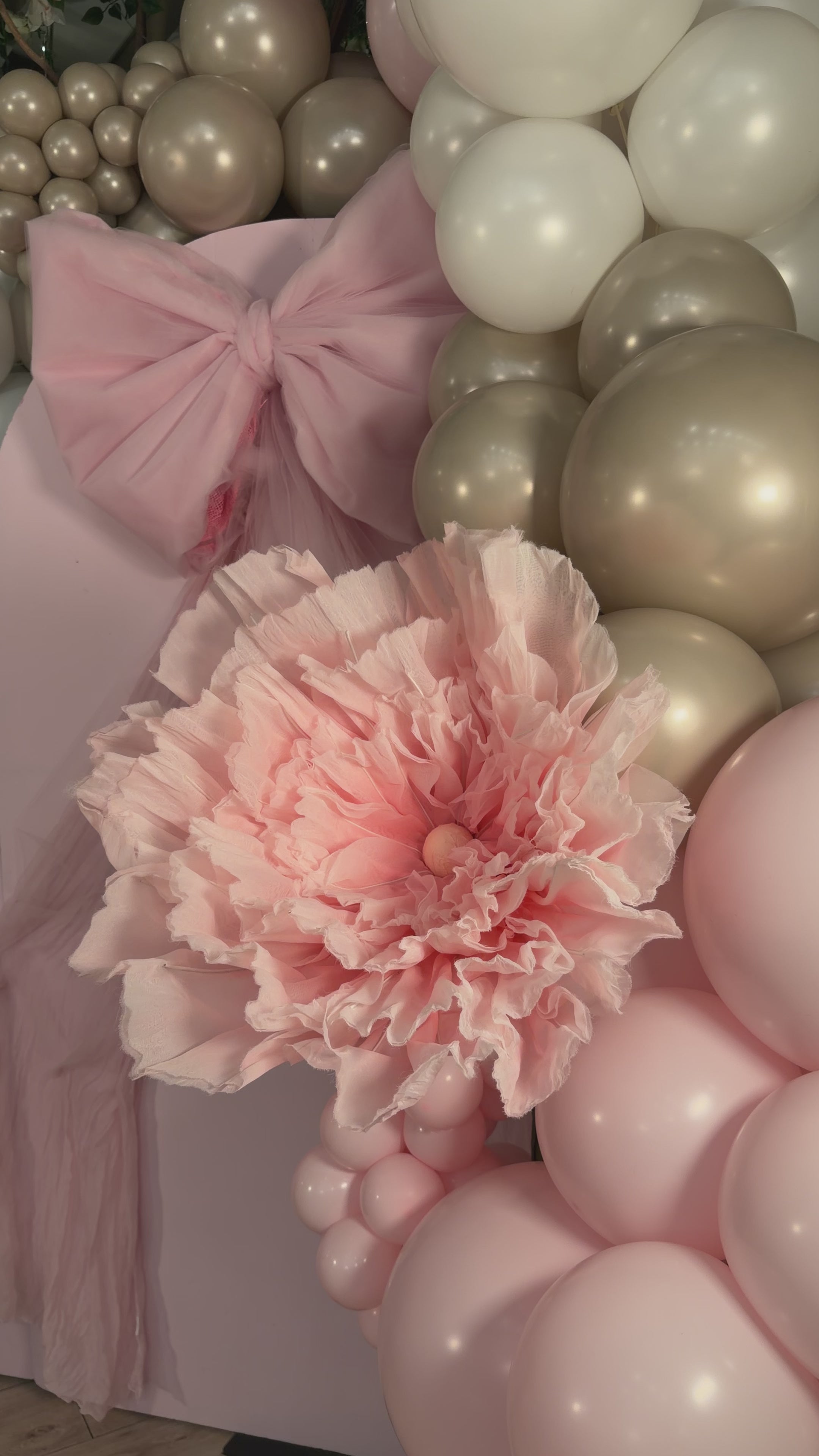 Luxury Pink Baby Shower Balloon Backdrop NYC | First Birthday & Welcome Baby Decor BROOKLYN