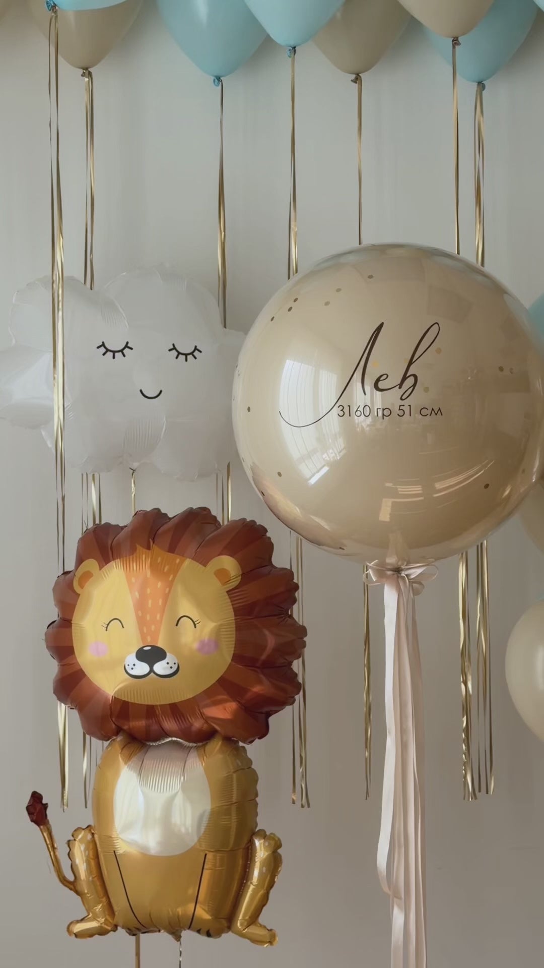 Baby Boy Balloons NYC | Lion Birthday & Baby Shower Balloons | Air Moon NYC