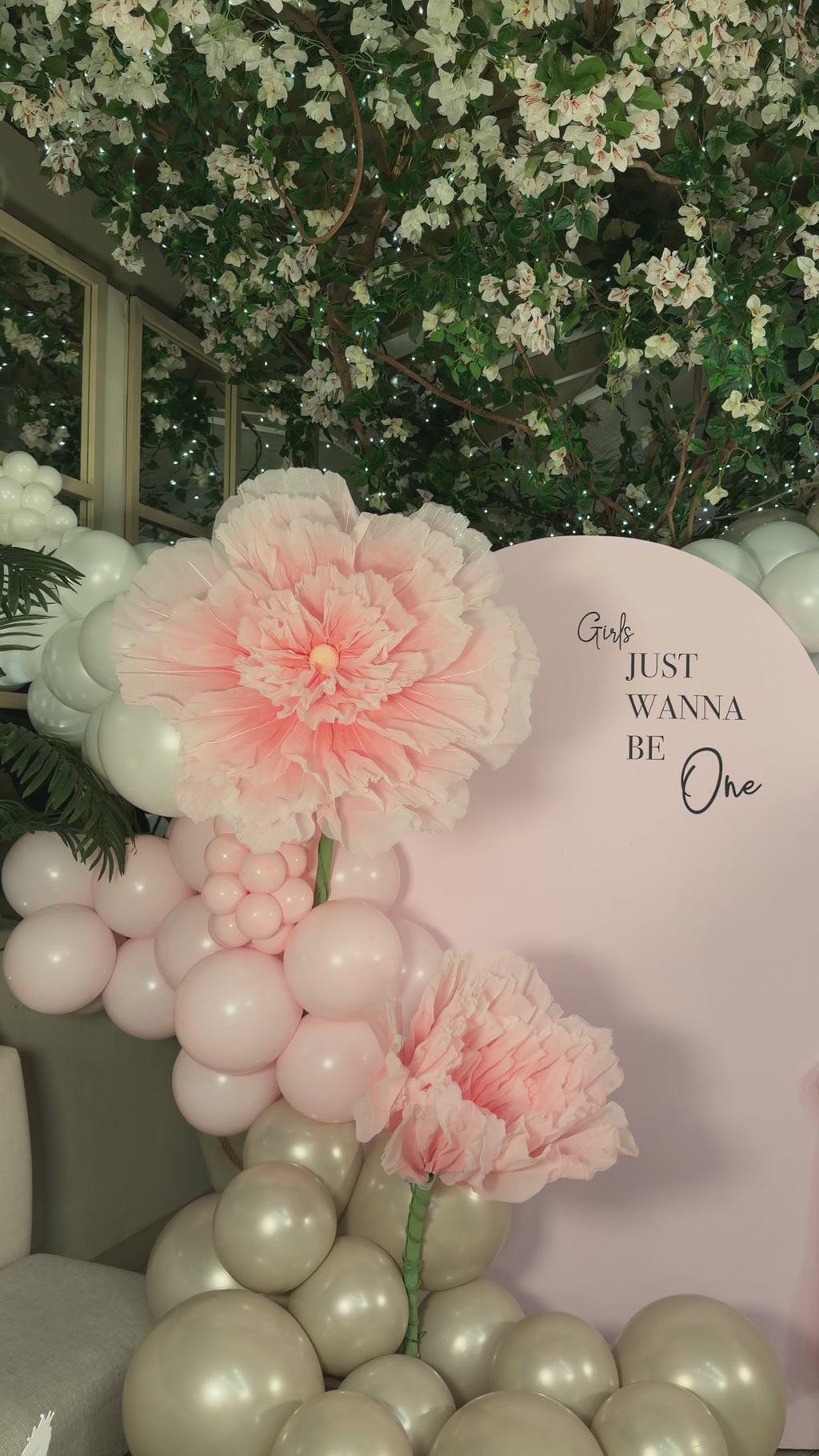 Luxury Pink Baby Shower Balloon Backdrop NYC | First Birthday & Welcome Baby Decor BROOKLYN
