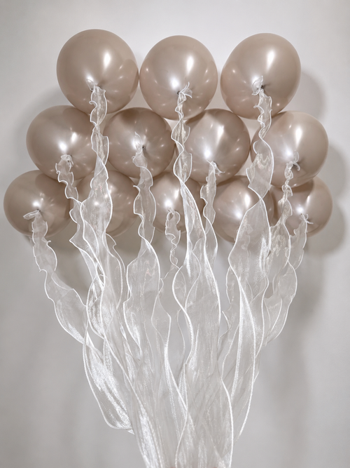 Ceiling Balloons with Fluffy Ribbons